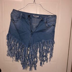 Fringe Jean Shorts